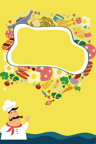 卡通廚師背景圖片 為食品行業增添創意與活力
